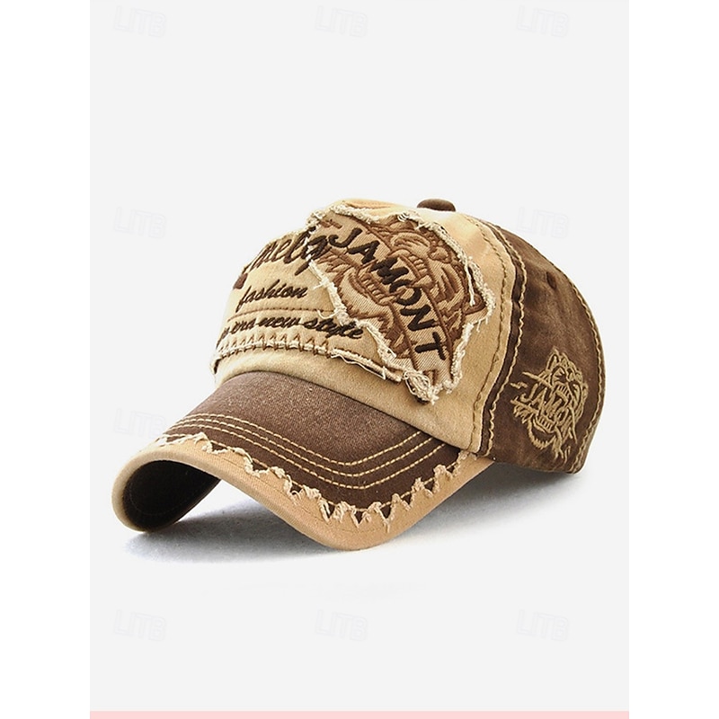 Men's Vintage Distressed Baseball Cap – Embroidered Patch Design, Casual Adjustable Hat for Outdoor Sports, Travel, and Everyday Wear4