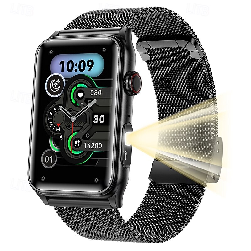 iMosi G50 Smart Watch 1.57 inch Smartwatch Fitness Running Watch Bluetooth Temperature Monitoring Pedometer Call Reminder Compatible with Android iOS Women Men Hands-Free Calls Waterproof Media4