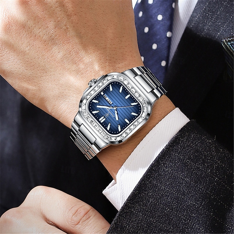 Men Quartz Watch Minimalist Fashion Casual Business Luminous Calendar Date Week Waterproof Steel Watch4