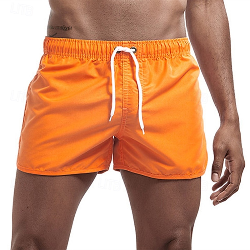 Men's Swim Trunks Swim Shorts Board Shorts Bathing Suit Drawstring Swimming Surfing Beach Water Sports Solid Colored Summer Spring3