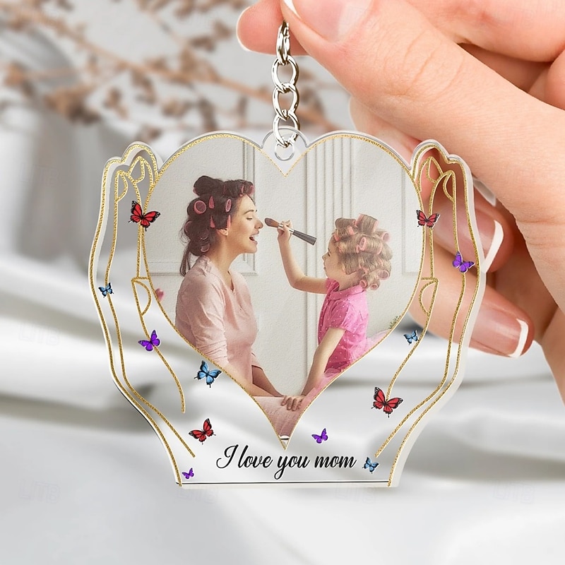 Personalized Acrylic Photo Keychain Custom Best Gift for Mom – Custom Keepsake for Mother's Day, Birthday, or Christmas2