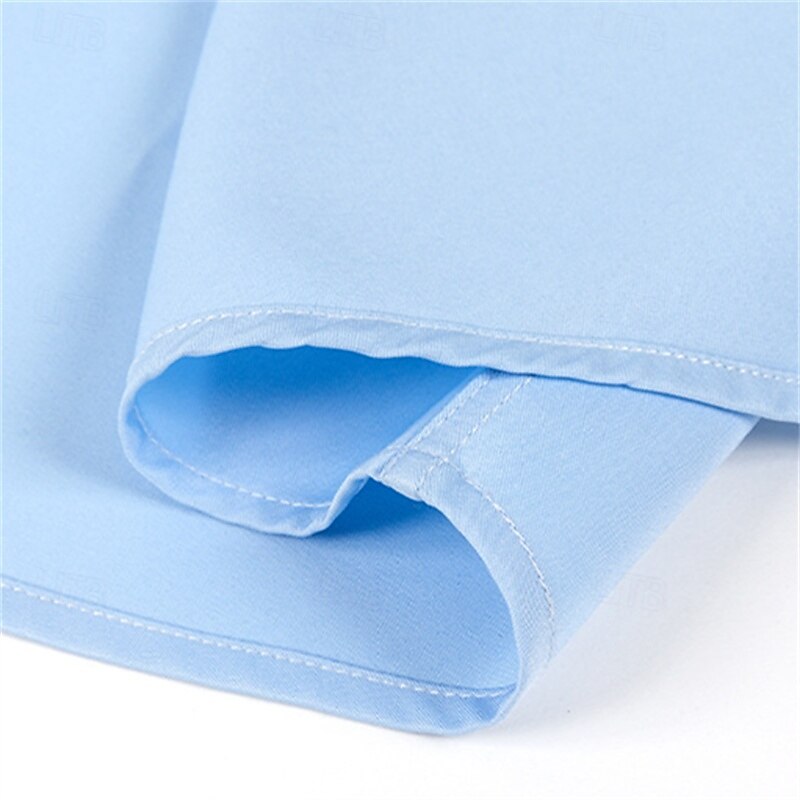 Men's Dress Shirt Wrinkle Resistant Water-Resistant Plain Wedding Outdoor Light Blue White Blue Gray Long Sleeve Spread Collar Summer Spring Clothing Apparel3