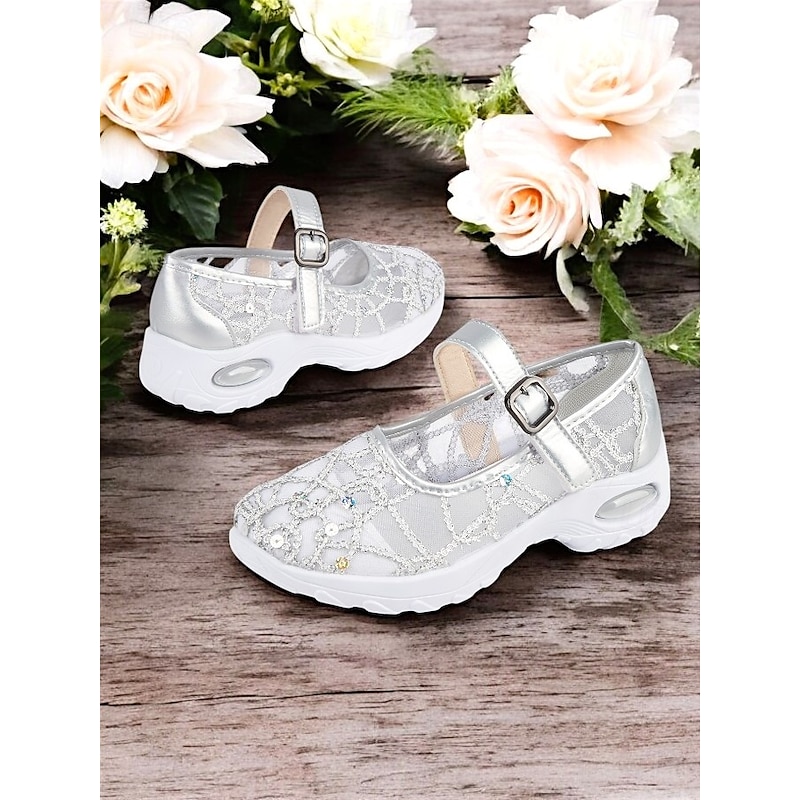 Silver Rhinestone Mesh Slip-On Sneakers for Women with Comfortable Soles - Ideal for Weddings  or Casual Events4