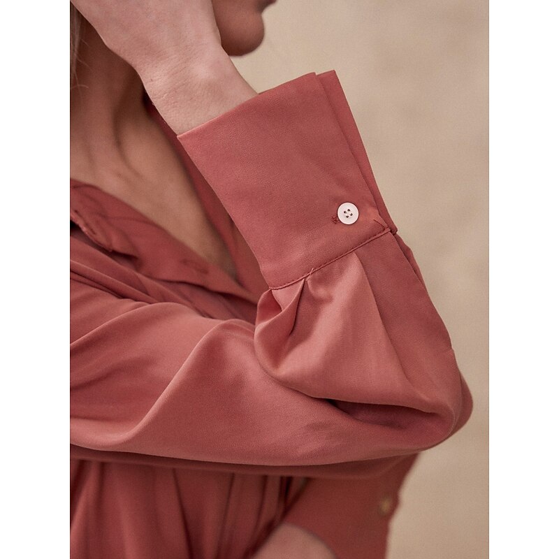 Women's Shirt Jacket Warm Breathable Buttons Pocket Casual Plain Vacation Street Daily Wear Going out Single Breasted Regular Turndown Regular Fit Long Sleeve Outerwear Red Fall Winter4