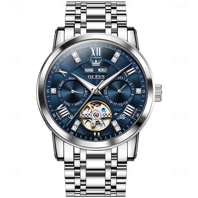 OLEVS 6701 Original Men's Automatic Mechanical Watch Top Brand Calendar Stainless Steel Waterproof Men's Watch2