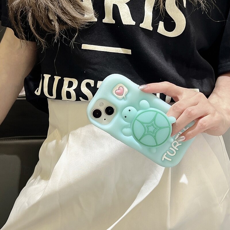 Phone Case For iPhone 16 15 14 Pro Max 13 12 11 Pro Max Back Cover with Stand Holder Shockproof Retro Silicone4