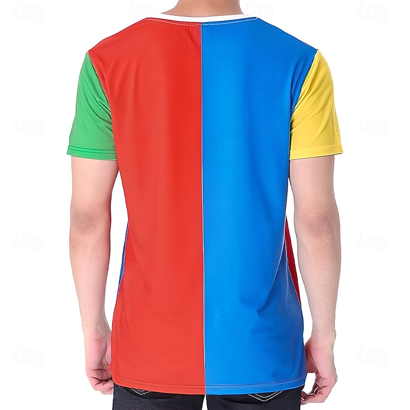 Mardi Gras Men's Tuxedo Costume T Shirt Short Sleeve T shirt 3D Print Crew Neck Shirt Exaggerated Designer Party Holiday Club Blue Summer Spring Clothing Apparel S M L XL XXL XXXL2