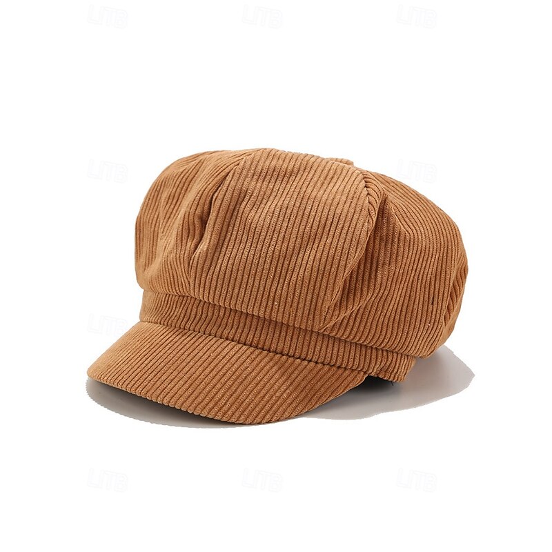 Women's Corduroy Newsboy Cap, Vintage Style, Soft and Comfortable, Available in Multiple Colors, Ideal for Casual Outfits, Autumn and Winter Wear3