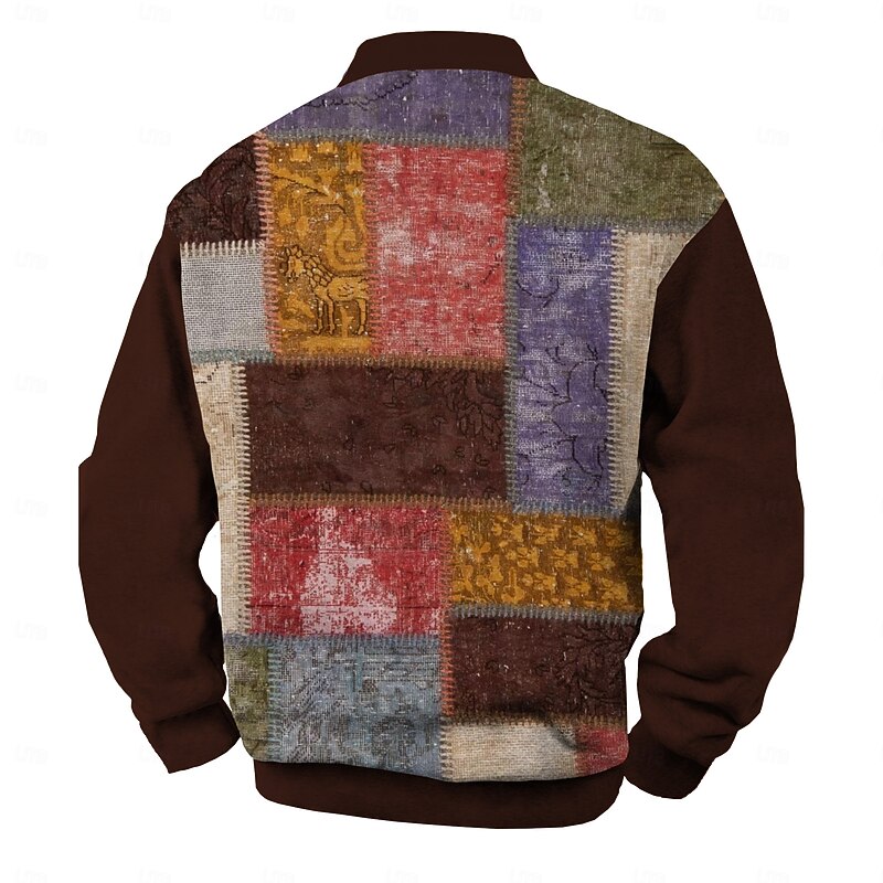 Men's Graphic Animal Flannel Polo Shirt Long Sleeve Polo Shirts Collared Shirts Casual Outdoor Dailywear Outdoor clothing 3D Print Blue Brown Green4