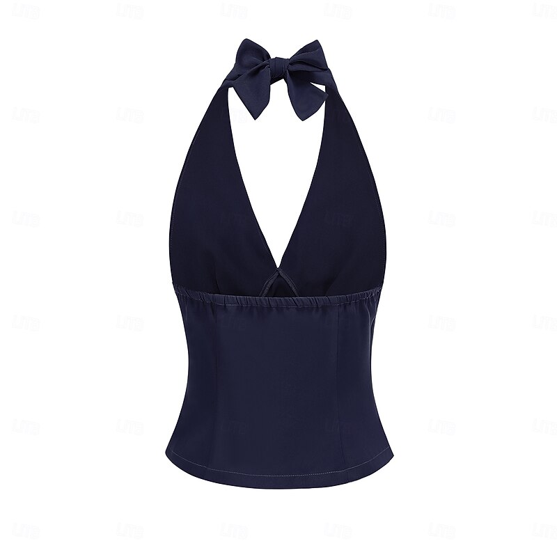 Retro Vintage 1950s Crop Top Halter Fancy Dress Women's Masquerade Event / Party Bachelorette Party Festival Adults' Top3