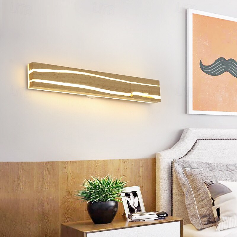 Wooden Wall Light LED Wood Crack Wall Lamp Night Light Headlight 110-240V2