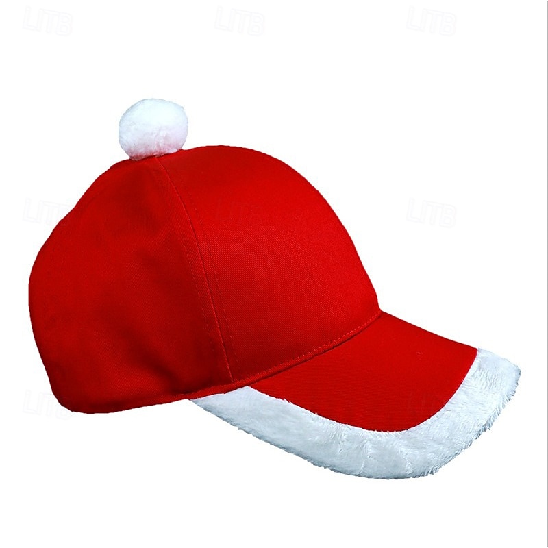 Santa Hat Christmas Costume Baseball Cap Hat Xmas Accessories For Kids Adults Adjustable Christmas Eve Party