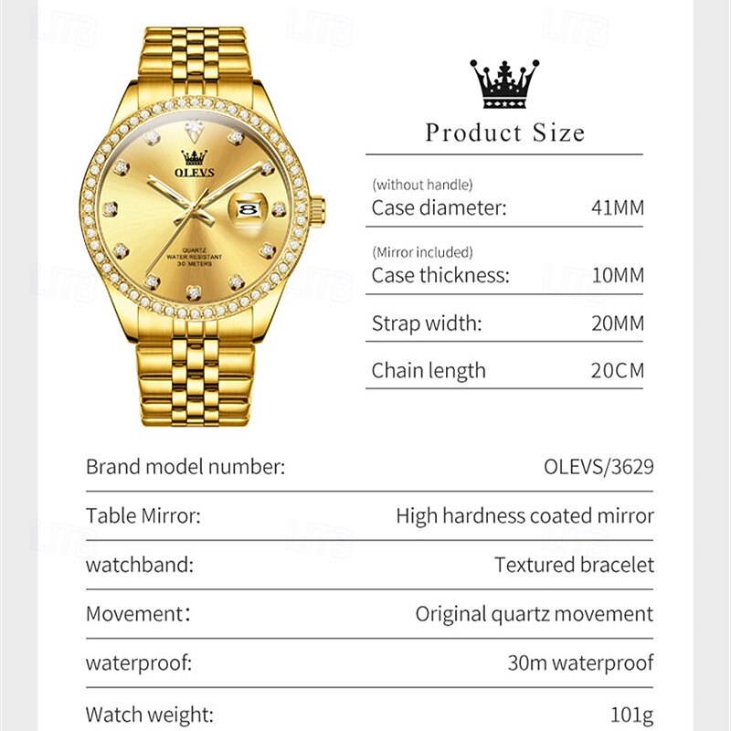 New Olevs Olevs Brand High-Grade Business With Diamond Men'S Watch Luminous Calendar Steel Belt Simple Leisure Fashion Quartz Watch Waterproof Sports Men'S Wristwatch3