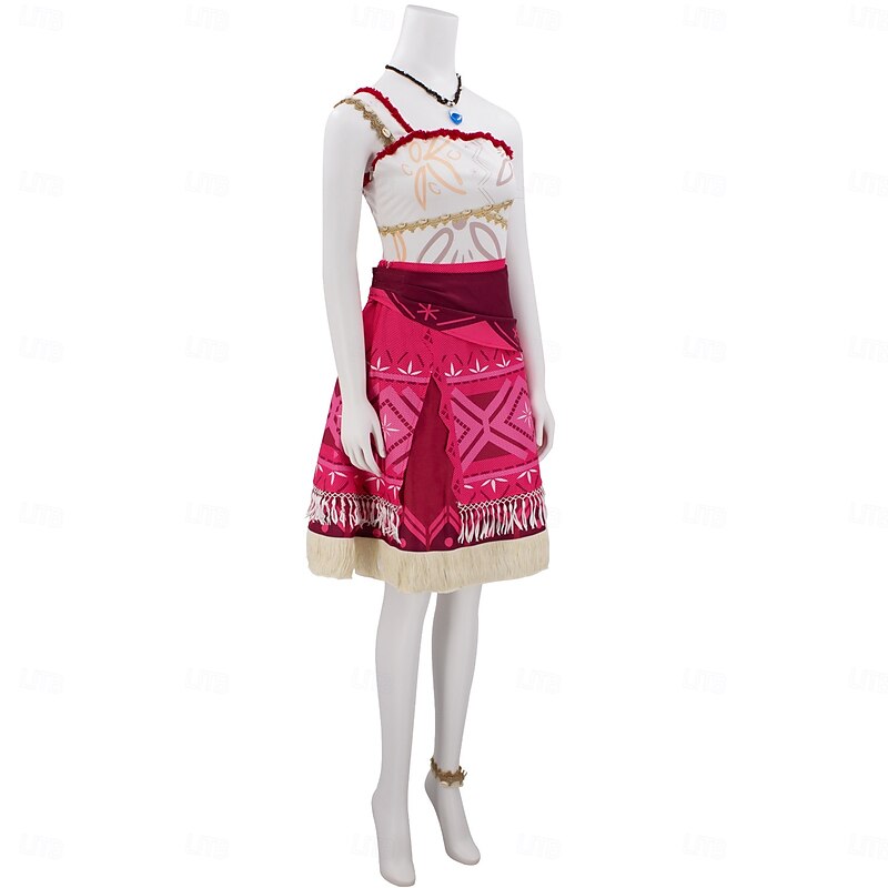Moana Princess Moana Dress Necklace Costume Carnival Costume Movie TV Theme Costumes Movie Cosplay for Women's Adults' Halloween Carnival Performance Party Beach4