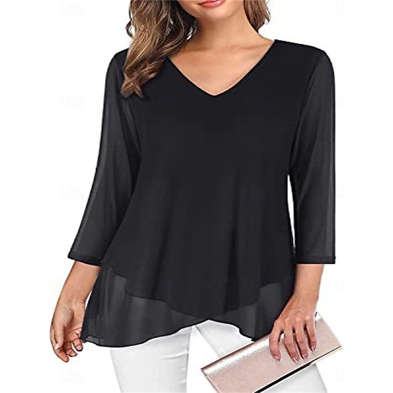 Women's Blouse Solid Color Daily Stylish Short Sleeve Crew Neck Regular Tops Vacation Party Work Black Purple Gray Summer Spring Fall2