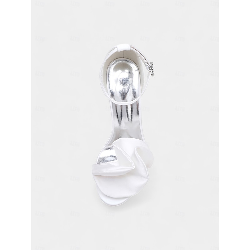 Women's Green Satin Peep-Toe High Heel Sandals – Elegant Bridal Shoes for Weddings and Special Events4