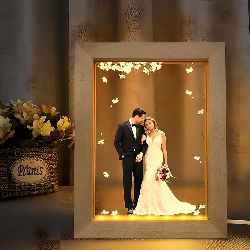 Personalized Wedding Photo Frame Lamp Light Up Photo Frame Decoration Custome Bride and Groom Photo for Valentines Wedding Keepsake Wedding Anniversary Gift Wedding Sign2