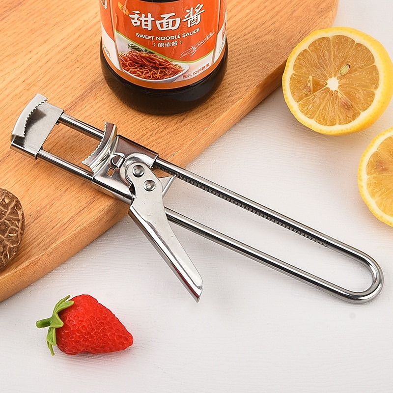 Adjustable Stainless Steel Jar Opener & Lid Opener Manual Can Opener Easy Grip Jar Can Opener Kitchen Accessory for Weak Hands Ideal for Home & Outdoor Use - Metal No Power Re2