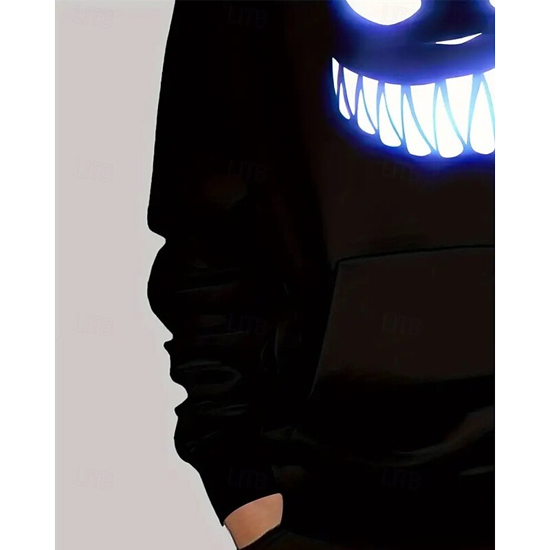 Boys 3D Graphic Cartoon Hoodie Long Sleeve Spring Fall Fashion Streetwear Kids 4-12 Years Hooded Outdoor Casual Daily Regular Fit4