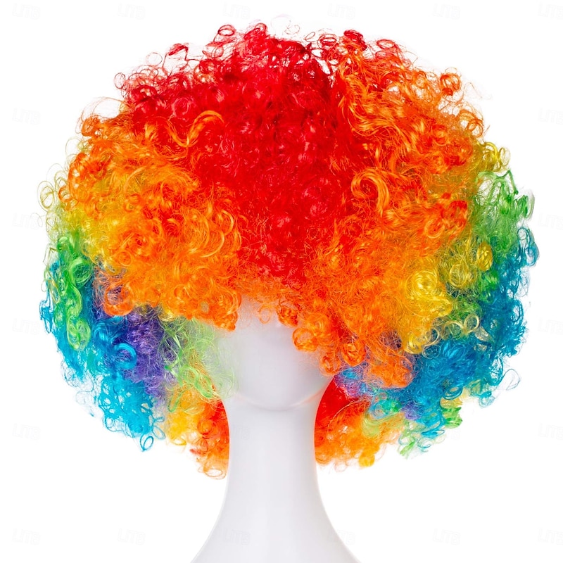 Unisex Short Fluffy Afro Funny Wigs for Halloween,Holiday Party Clown Costume For Carvinal2