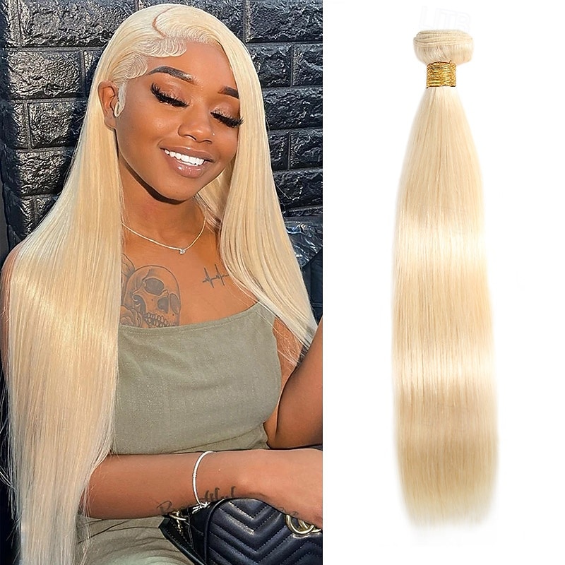 Brazilian Human Hair 613# Blonde Hair 1 Bundle straight hair 10-30 Inches4