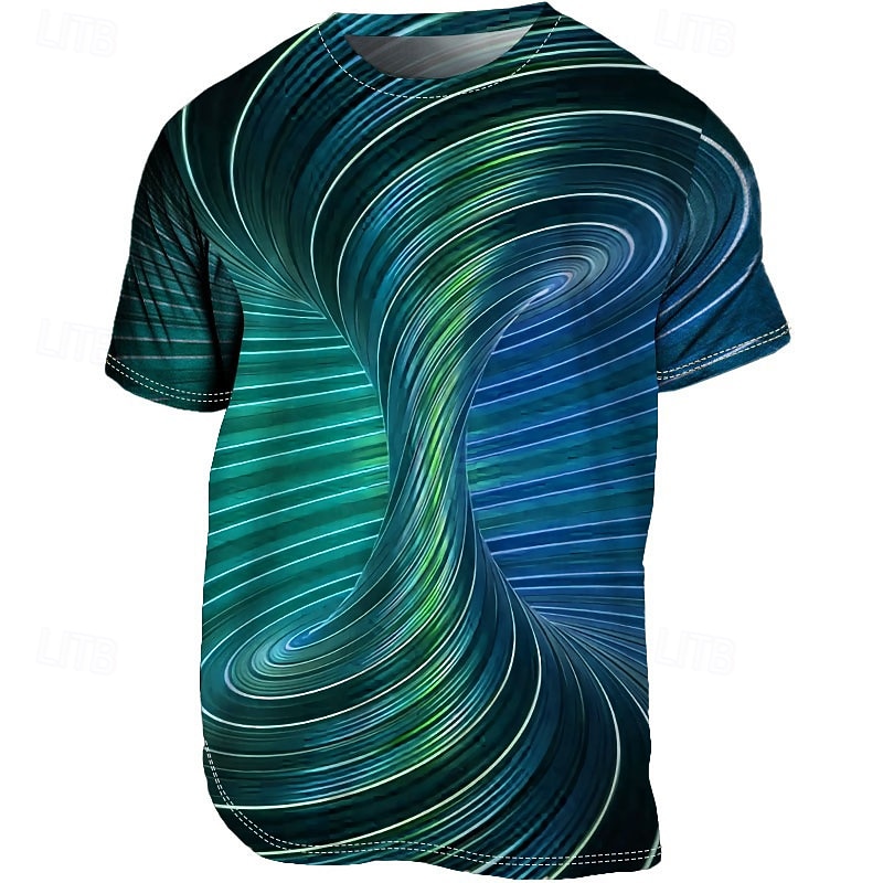 Men's T shirt Tee Tee Graphic Optical Illusion Crew Neck Clothing Apparel 3D Print Outdoor Casual Daily Sports Short Sleeve Print Vintage Fashion Designer3