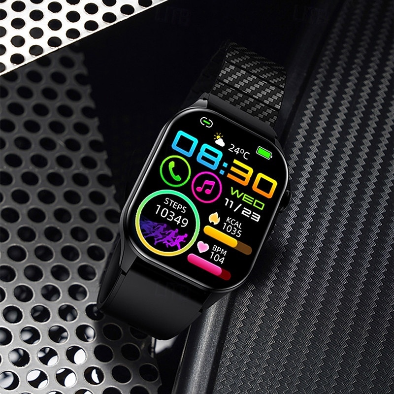 Smartwatch 2-Inch OLED Screen Bluetooth Call Voice Assistant Heart Rate And Blood Glucose Monitoring Waterproof Bluetooth Call Non-Invasive Blood Glucose Measurement Blood Component Measurem4