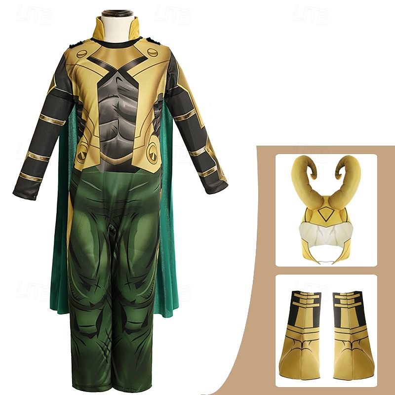 Ragnarok Loki Outfits Costume Bodysuits Movie TV Theme Costumes Movie Cosplay for Boys Kid's Halloween Carnival Mardi Gras Performance Party Stage