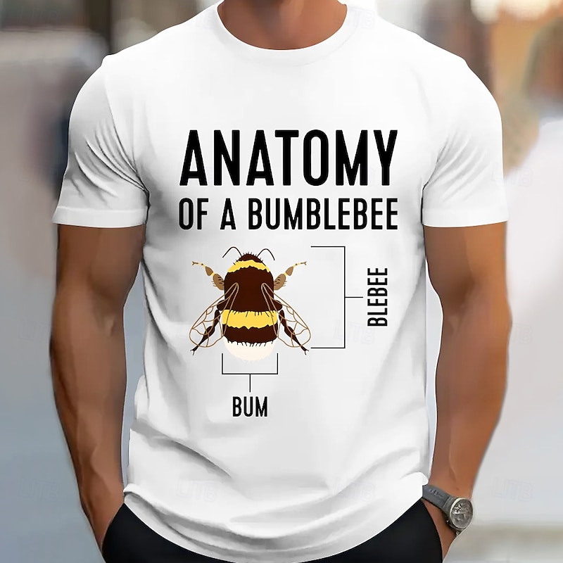 Men's Funny Bumblebee Anatomy T-Shirt - Punny 