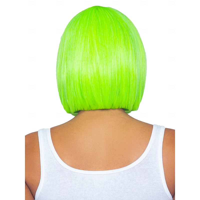 Women's 12 Inch Neon Short Bob Wig for Carnival Costume Party Fancy Dress Event2