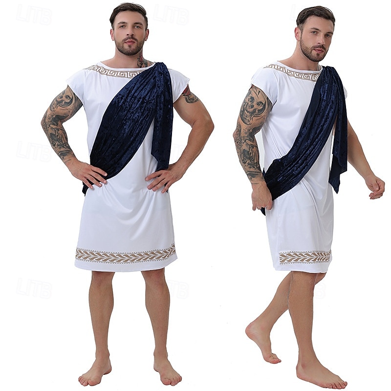 Retro Vintage Ancient Greek Ancient Rome Cosplay Costume Outfits Statue of Liberty Greek Gods Solid Color Fancy Dress Men's Halloween Carnival Masquerade Party Bachelorette Party Adults' Leotard2
