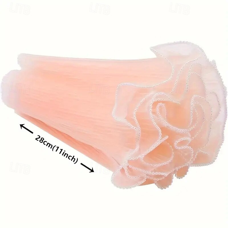 1 Roll Flower Wrapping Mesh with Pearls - Polyamide Florist Netting for Bouquet Packaging Valentine's Day Birthday Wedding Decor Gift Wrapping Supplies 15-inch2