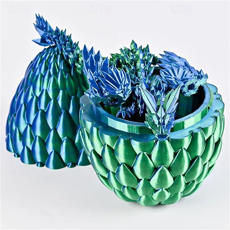 3D Printed Dragon Egg Rainbow Flying Dragon in Colorful Eggs Fidget Toy for Birthday Gift Flexible Desk Figure Decor2