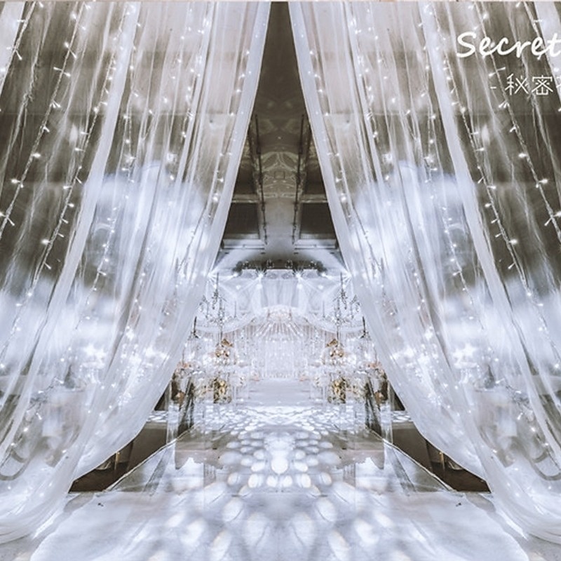 Valentine's Day Wedding White Veil Veil Drape Drapery Chair Back Veil Wedding Decoration Chair Back Veil Ceiling Veil Organza Mesh4