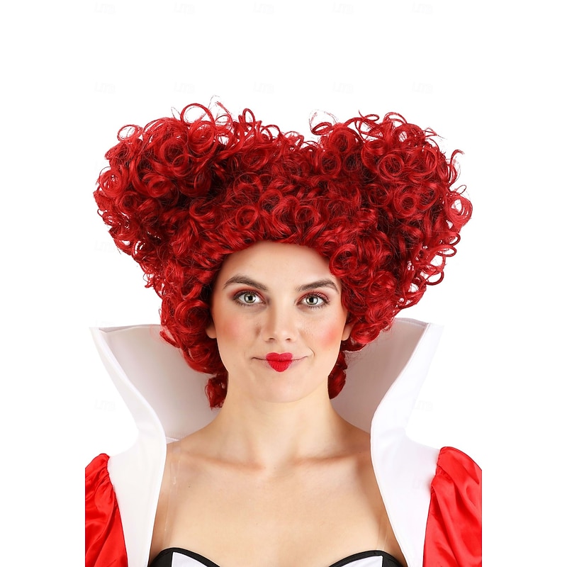 Royal Red Heart Costume Wig for Women For Carvinal Halloween Wigs2
