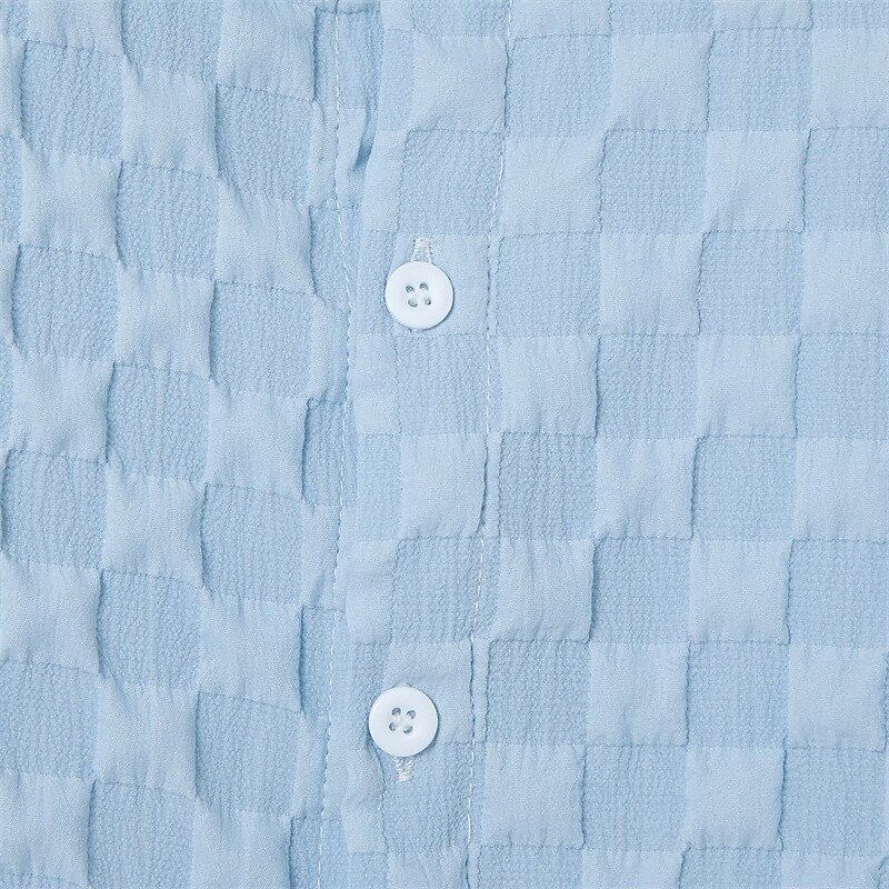 Men's 2 Piece Shirt Set Summer Set Matching Sets Casual Shirt Button Up Shirt Black White Light Green Blue Green Short Sleeve Plain Collar Vacation Daily Clothing Apparel Fashion Casual Comfortable3