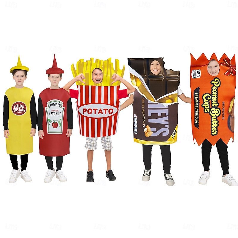 Food Carnival Costume Halloween Group Family Costumes Kid's Boys Girls' Funny Costume Party Halloween Carnival Easy Carnival Costume