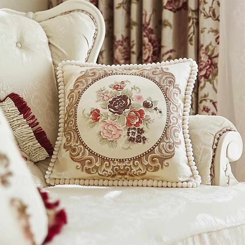 Decorative Toss Pillows Cushion Cover European Style Palace Retro Style Precision Jacquard High Quality Pillow Case Cover Living Room Bedroom Sofa Cushion Cover