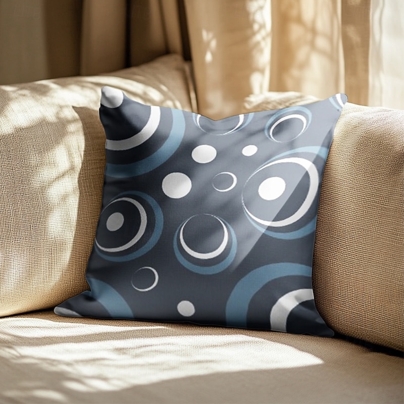 Decorative Toss Blue Geometric Pillows Cover 4PCS Soft Square Cushion Case Pillowcase for Bedroom Livingroom Sofa Couch Chair