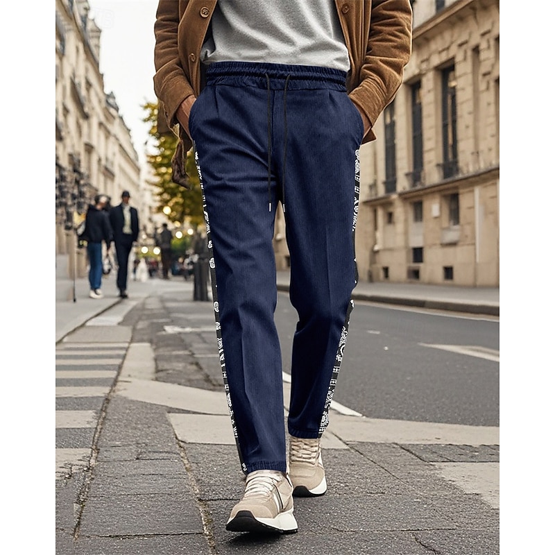 Men's Athletic Pants Sweatpants Joggers Trousers Pocket Elastic Waist Drawstring Color Block Comfort Sports Outdoor Daily Fashion Casual Black Navy Blue Micro-elastic