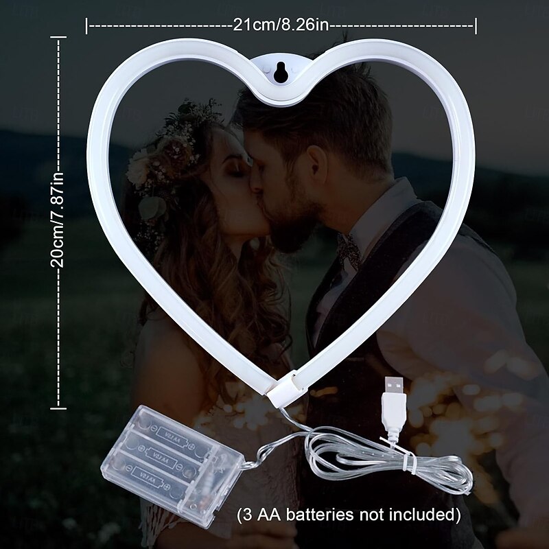 Pink Heart Neon Light - LED Valentine's Day & Party Decor Perfect for Girls' Room, Dormitory, Wedding Anniversary Home Decoration4