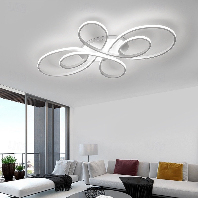 Modern LED Multi Rings Flush Mount Ceiling Light  Island Design Ceiling Lights Metal Painted Finishes 110-240V 80cm2