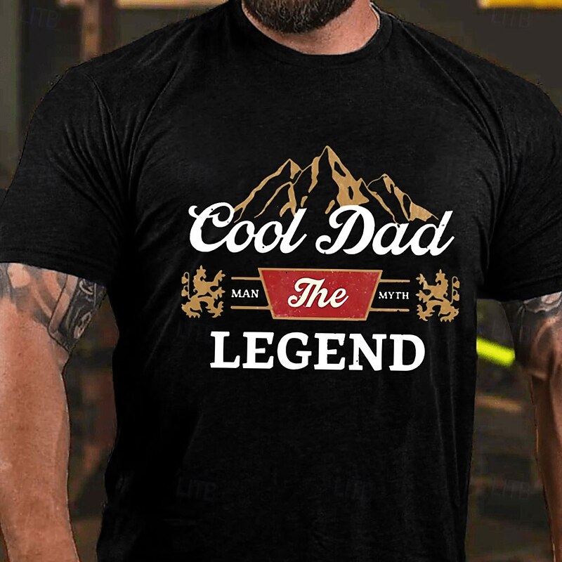 Men's Letter Printed Funny Daddy T Shirt Tee Top 100% Cotton Short Sleeve Graphic Shirt Black White Army Green Comfortable Tee Vacation Street Fashion Designer Clothing