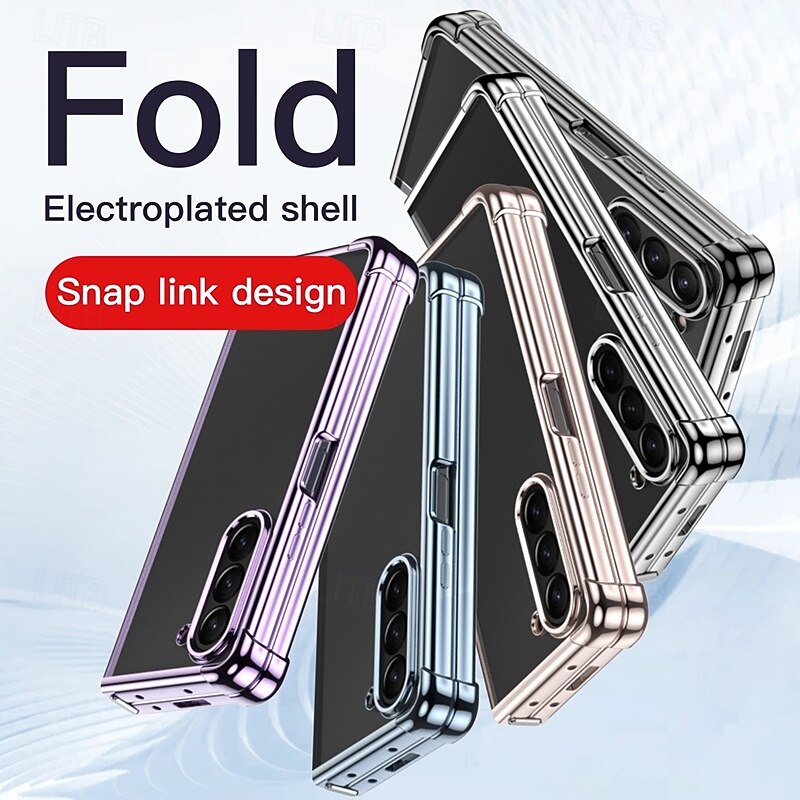 Phone Case For Samsung Galaxy Z Fold 7 Z Fold 6 Z Fold 5 Back Cover Shockproof Retro Plating
