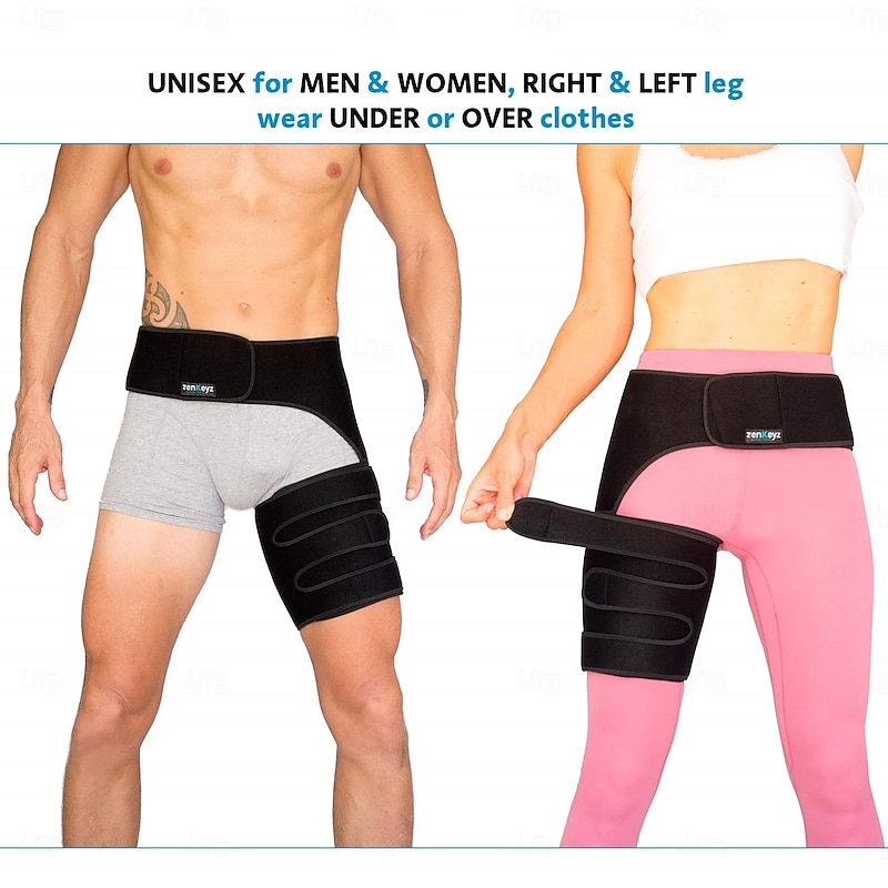 Copper Compression Hip Brace - Groin Wrap for Pain Relief Thigh Compression Sleeve - Support for Hip Flexor Arthritis for Pulled Muscles-Sciatica Nerve Brace Injury for Men and Women4