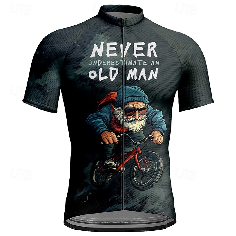 Men's Cycling Jersey Graphic Short Sleeve Bike Tee Tshirt Jersey with 3 Rear Pockets Mountain Bike MTB Quick Dry Anatomic Design Wicking Breathable Sports Dark Grey Black Dark Navy Clothing Apparel