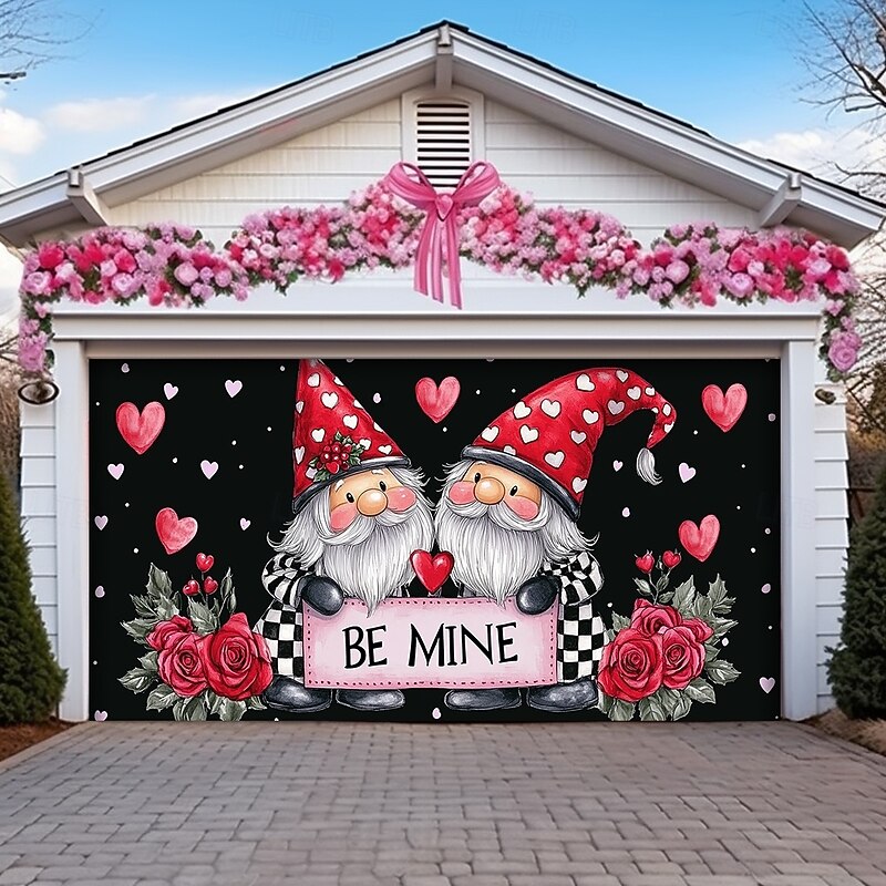 Wedding Outdoor Decorations Garage Door Cover Banner Gnomes Large Backdrop Decoration for Outdoor Garage Door Home Wall Decorations Event Party Parade3
