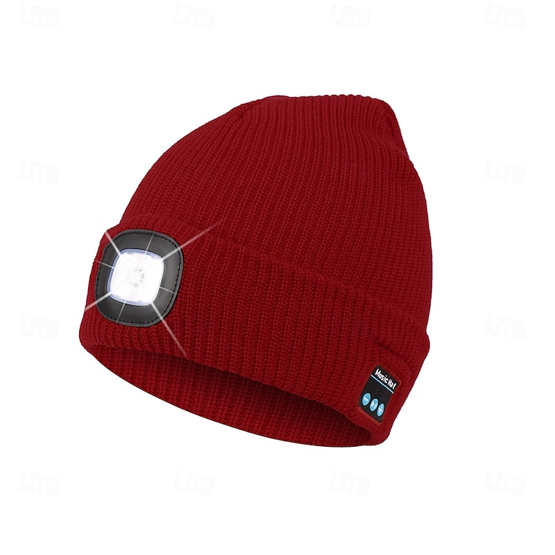 Men's Unisex Beanie Hat Winter Hats Beanies Skull Cap Knit Hat Black Red Polyester Knitted Cozy Daily Wear Going out Solid / Plain Color Warm3