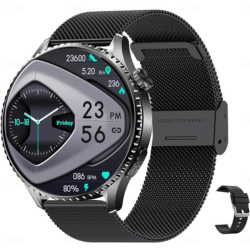 iMosi MT800 Smart Watch 1.56 inch Smartwatch Fitness Running Watch Bluetooth ECG+PPG Temperature Monitoring Pedometer Compatible with Android iOS Women Men Hands-Free Calls Waterproof Media Control3