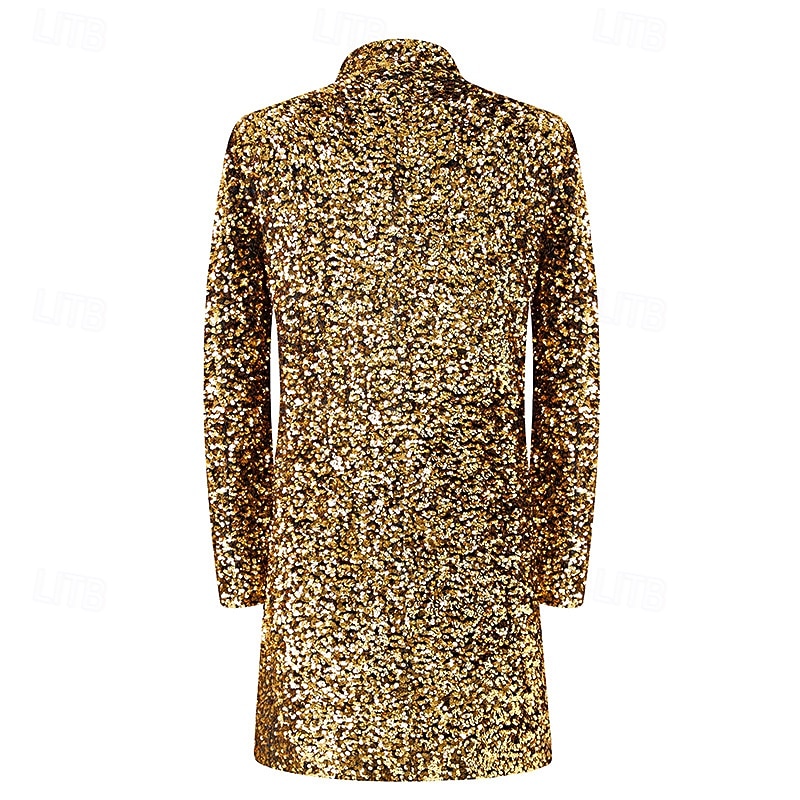 Disco 1980s Coat Disco Sequins Fancy Dress Men's Halloween Masquerade Party Club Pride Parade Adults' Coat Fall & Winter3